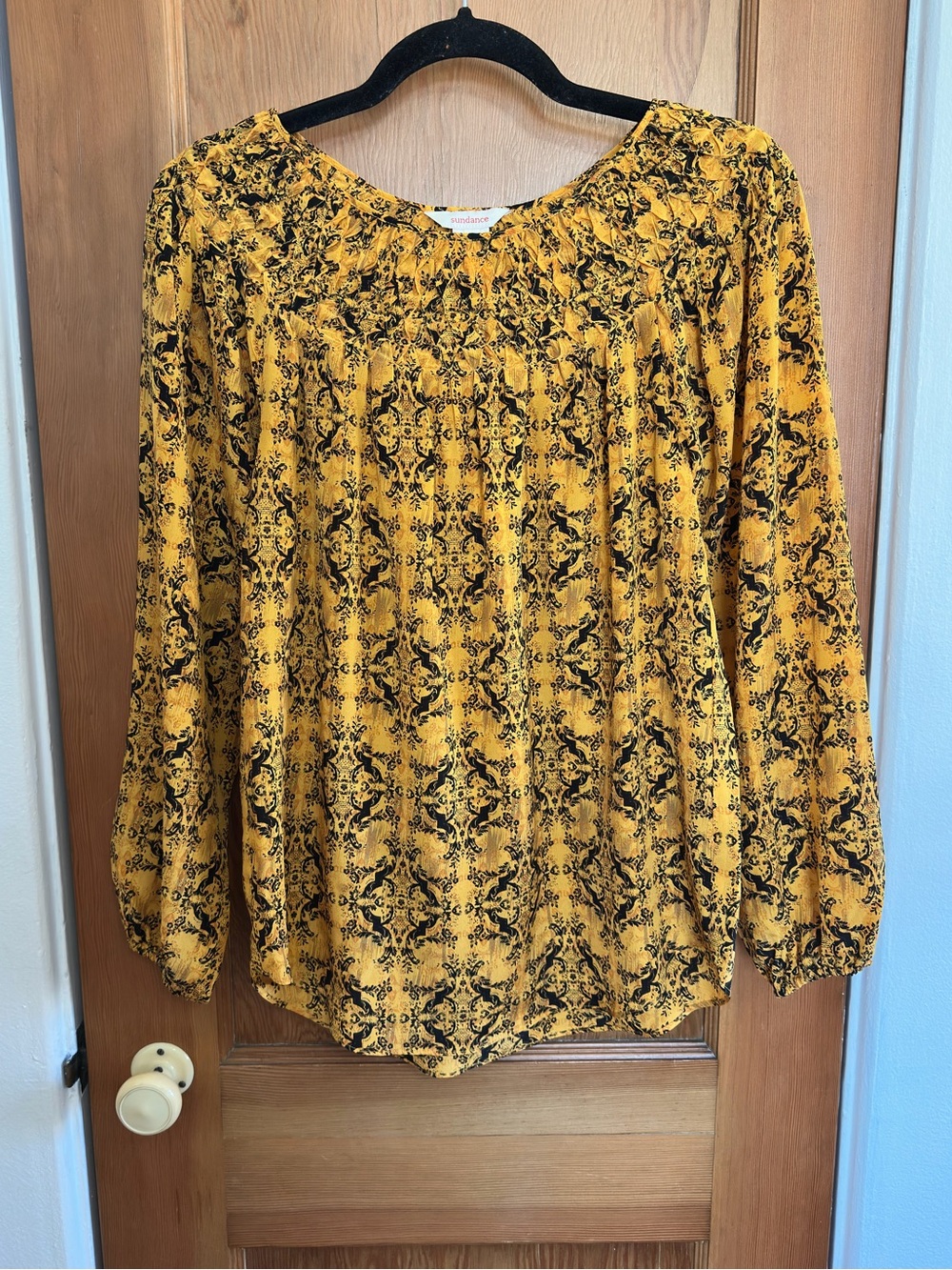 sundance anne silk regal long sleeve blouse